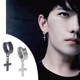 Boucles d'oreilles en acier inoxydable pour hommes bijoux coréens croix goutte d'eau Piercing