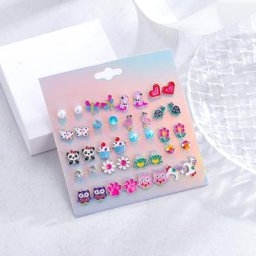 Ensemble de boucles d'oreilles en cristal arc-en-ciel pour filles boucles d'oreilles en métal