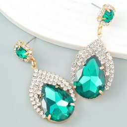Pauli Manfi – boucles d'oreilles en métal et verre strass géométrique pendantes fête à domicile