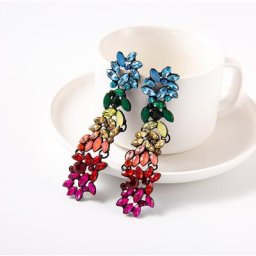YaYi-Boucles d'oreilles pendantes en cristal de biscuits multi-verre pour femmes bijoux bohèmes
