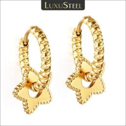 Boucles d'oreilles Huggie en acier inoxydable pour femmes et filles pendentif étoile en métal
