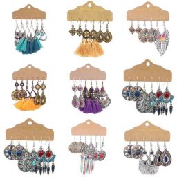 Ensemble de boucles d'oreilles à pampilles goutte d'eau ethnique Vintage pour femmes Boho longue
