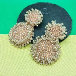 MANILAI-Boucles d'oreilles pendantes en perles de cristal pour femmes bijoux ronds faits à la main