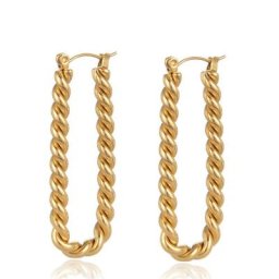 Boucles d'oreilles rétro pour femmes bijoux français élégants rectangulaires en spirale rondes