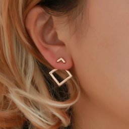 Oorbellen – boucles d'oreilles géométriques carrées en V pour femmes bijoux à la mode coréenne