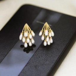 Boucles d'oreilles pendantes en perles baroques pour femmes Full 216.239.Pearl Beads Bijoux
