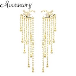 Moonmory-Boucles d'oreilles en argent regardé 100% pour femme 925 argent regardé 2021 CZ blanc