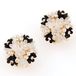 Boucles d'oreilles à clous pour femmes Bijoux en cristal fleur or à la mode nouvelle collection