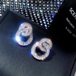 Boucles d'oreilles rondes argentées en Zircon pour femmes bijoux coréens mignons et scintillants à