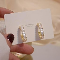 Boucle d'oreille ronde plaquée or 14 carats pour femme bijoux de mariage et de fiançailles