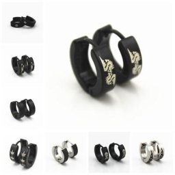 Boucles d'oreilles à clous pour hommes/femmes Cool Dragon crâne érable cristal acier