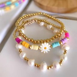 KKBEAD-Bracelets en Perles Naturelles Véritables pour Femme Bijoux en Argile Polymère Heishi