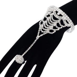 YFGuitar WE-Bracelets plaqués argent avec biscuits pour femme bracelets à main bague en cristal