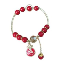 Bracelet élastique en pierre naturelle de tigre pour femmes et filles pendentif porte-bonheur