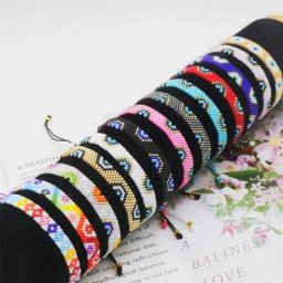 ZBoom GVI-Bracelet Turc Mauvais Œil Multicolore Grec Bijoux en Perles Tissé à la Main Style