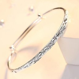 Bracelets en argent Sterling 925 pour femmes étoiles brillantes givrées bracelet réglable bijoux
