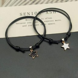 Bracelet en corde porte-bonheur 2 pièces/lot noir blanc étoile Couple cadeau pour ami fête de
