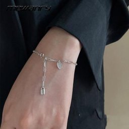 MEWANRY-Bracelets de documents en argent pour couples bijoux d'épissage accessoires de mode hip