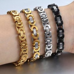 Davieslee-Bracelet byzantin en acier inoxydable pour homme bijou en or noir argent 6/8/11mm