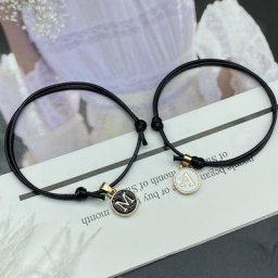 1 pièce nouveau nom de mode Bracelet réglable lettre initiale bijoux à main cadeau pour ami noir
