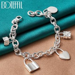 DOTEFFIL – Bracelet en argent Sterling 925 pour femmes et hommes bijoux de mariage breloques à la
