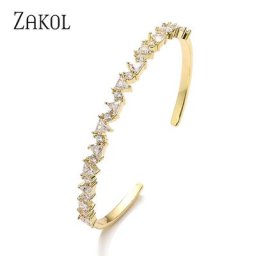 ZAKadvocate-Bracelets de manchette en cristal pour femmes géométrique cubique contre-indiqué jonc