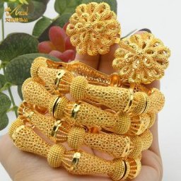 ANIID-Bracelet à breloques en or 24 carats pour femmes bracelet à fleurs de Dubaï marque de