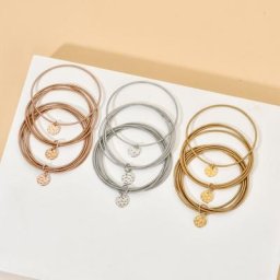 Bracelet à breloques en fil fin en acier inoxydable pour hommes et femmes bracelet de printemps