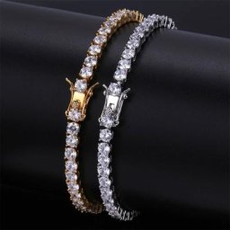 Bracelet de Tennis en Laiton AAA CZ pour Homme et Femme Bijoux Hip Hop Glacé 3mm 4mm 5mm 1