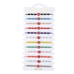 Ensemble de bracelets tissés Blue Eyes pour femmes perles de cristal ULréglable bracelets de
