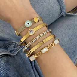 Flashbuy – bracelet en acier inoxydable avec coquillage en Zircon couleur or accessoires d'amitié