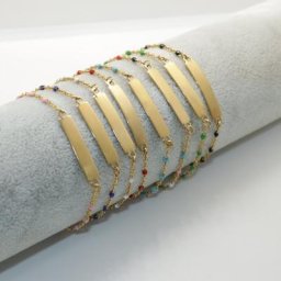 Bracelets rectangulaires en acier inoxydable 304 pour femme 18cm(7 1/8 pouces) de long 1 pièce