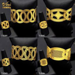 ANIID-Bracelet en or de Dubaï réglable avec anneau pour femme bijoux africains bracelet de mariage