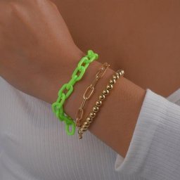 Ensemble de Bracelets bohème pour femmes rétro Punk chaîne acrylique perles géométriques en