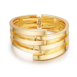Bracelet ouvert en métal doré pour femmes mode exagérée qualité supérieure style Punk