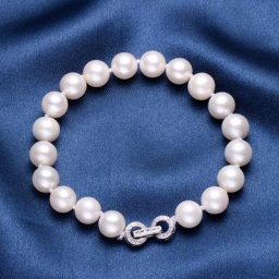 HENGSHENG-Bracelet à perles rondes 100% naturelles bijoux personnalisés en argent regardé 925