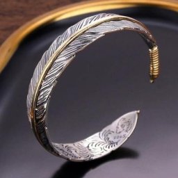 Bracelets d'ouverture de plumes faits à la main pour hommes matériau en alliage design de mode