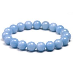 Bracelet en pierre naturelle véritable pour hommes et femmes perles rondes en Angelite bleue du