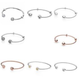 Bracelet ouvert en argent regardé 2020 avec perle ronde bijoux classiques cadeau de mode