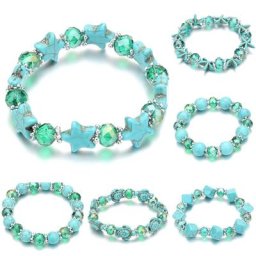 Bracelet classique en pierre naturelle élastique pour homme et femme perle tortue de mer