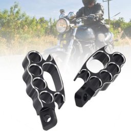 Aluminium 2Pcs High Quality Motorcycle Foot Pegs Pedals 45 Degree Oblique Head Mount Motorcycle Foot