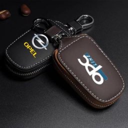 Étui à clés de voiture en cuir porte-clés à fermeture éclair télécommande pliante coque de
