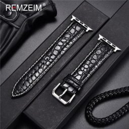 Bracelet de montre en cuir pour Apple Watch série 7 6 5 4 3 2 40mm 44mm 45mm accessoires