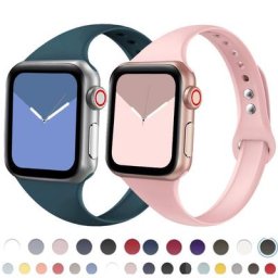 Bracelet fin pour Apple Watch Band Bracelet en silicone Smart Watch Band 38mm 42mm 40mm 44mm