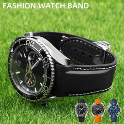 Bracelet de montre en caoutchouc et silicone à extrémité incurvée bracelet de montre de haute