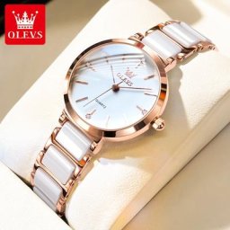 OLEVS-Montre-bracelet de luxe en or rose pour femme montre-bracelet à quartz pour femme horloge