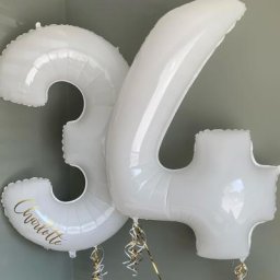 Ballons blancs en forme de chiffres 30 pouces en feuille d'aluminium pour décoration de fête
