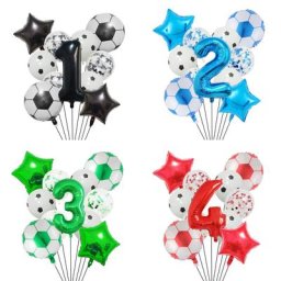 Ballons de Football en aluminium à hélium pour enfants couleurs vert bleu rouge noir
