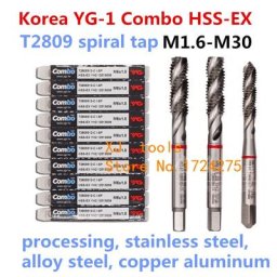 100% Original Corée YG-1 HSS-EX T2809 Spirale Robinet M1.6 M2 M2.2 M2.5 M3 M3.5 figuré M5 M6 M8 M10