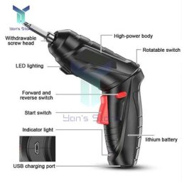 Tournevis électrique USB avec batterie perceuse électrique domestique pour assemblage de porte